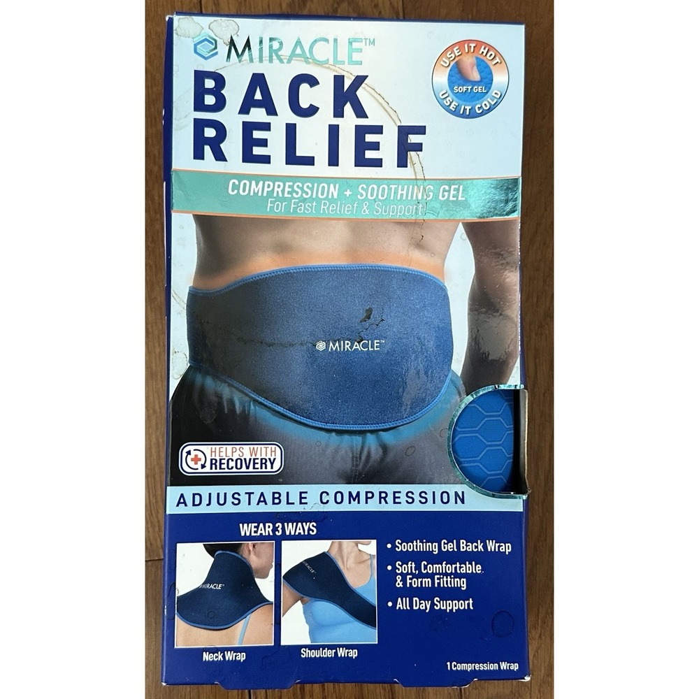 Miracle Back Relief Compression‎ And Soothing Gel Shoulder/ Back Support  New